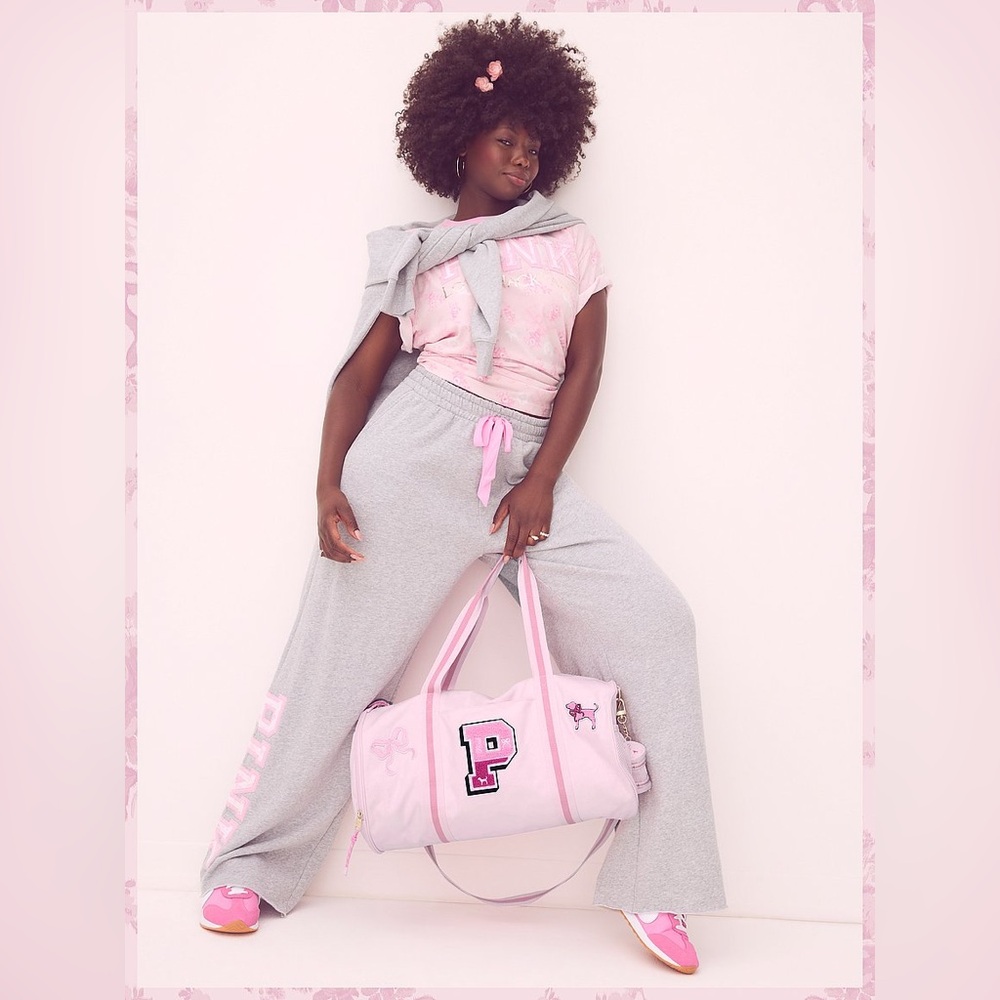NWT PINK X LoveShackFancy Duffle Bag Pink Tulip
